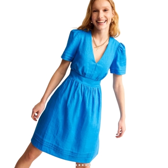 Boden 100% Linen Eve Short Dress Size 6P NWT - Picture 1 of 8